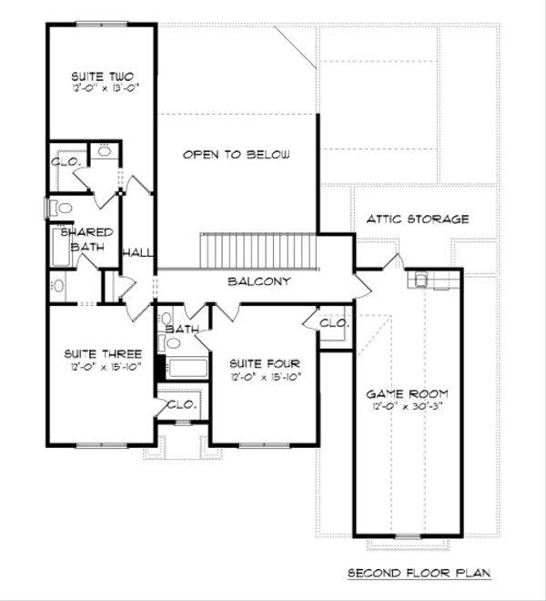 House Design - Tudor Floor Plan - Upper Floor Plan #413-887
