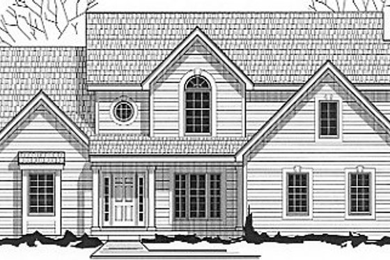 Exterior - Front Elevation for Traditional House Plan #67-720 - 4 bed, 3 bath