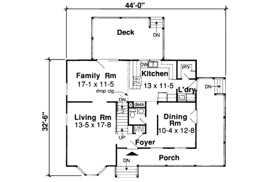 Floor Plan - Main Floor for Country House Plan #312-372 - 4 bed, 2.5 bath