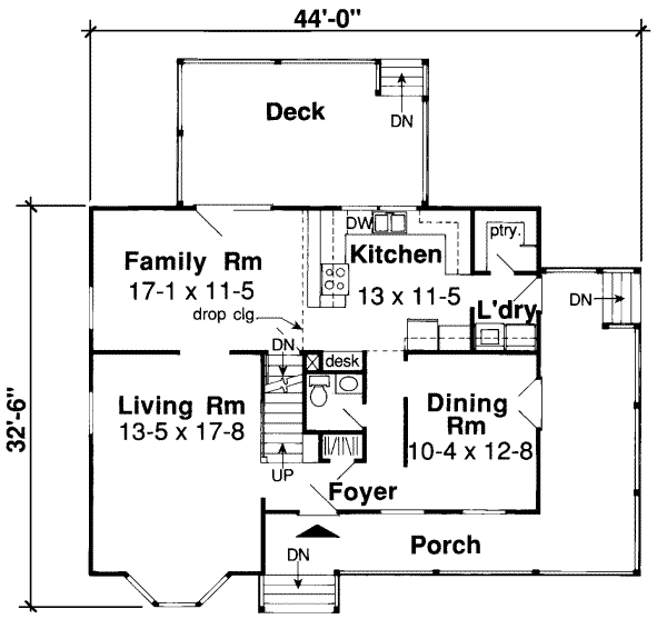 Country Floor Plan - Main Floor Plan #312-372