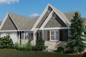 Exterior - Front Elevation 3 for Cottage House Plan #1060-64 - 2 bed, 2 bath