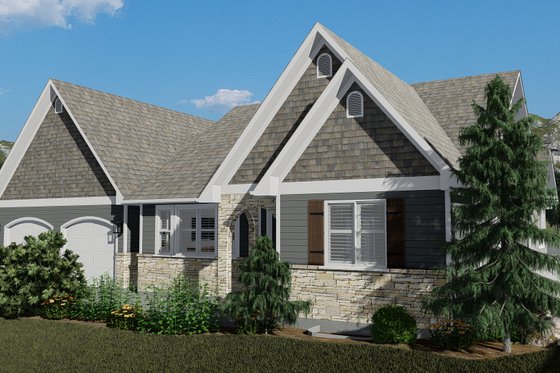 Exterior - Front Elevation 3 for Cottage House Plan #1060-64 - 2 bed, 2 bath