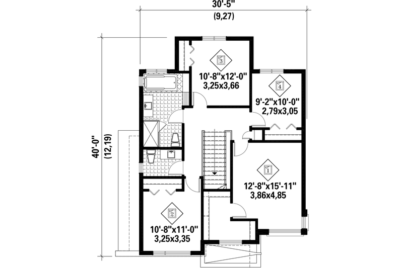Dream House Plan - Floor Plan - Upper Floor for Contemporary House Plan #25-4607 - 4 bed, 1 bath