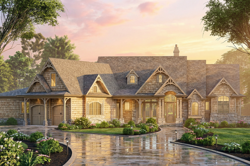 Exterior - Front Elevation 2 for Craftsman House Plan #54-727 - 3 bed, 2.5 bath