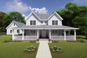 Country Exterior - Front Elevation Plan #20-2041