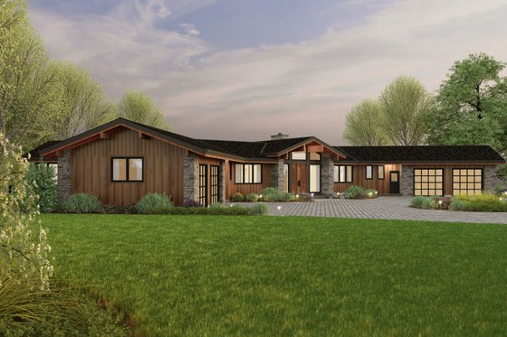 Exterior - Front Elevation 3 for Contemporary House Plan #48-1050 - 3 bed, 3.5 bath