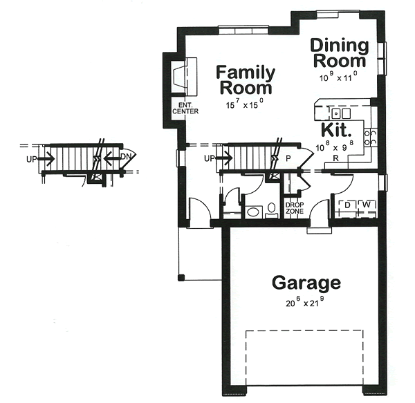 House Blueprint - Traditional Floor Plan - Main Floor Plan #20-1525