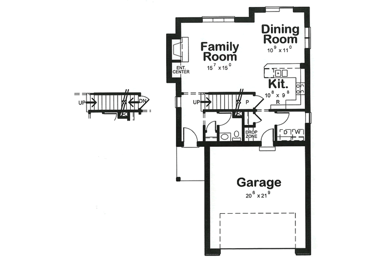 House Blueprint - Floor Plan - Main Floor for Traditional House Plan #20-1525 - 3 bed, 2.5 bath