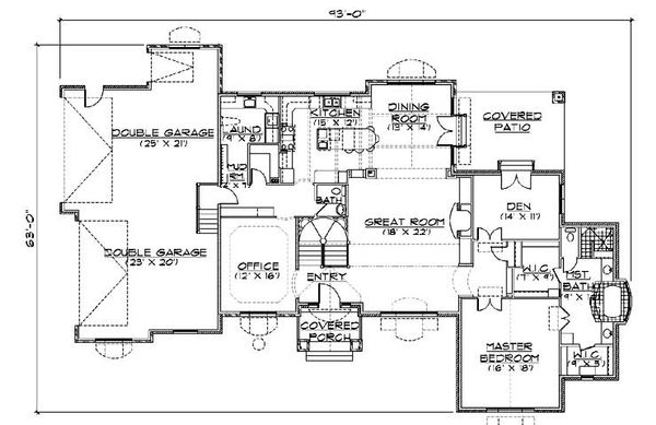 Dream House Plan - European Floor Plan - Main Floor Plan #5-299