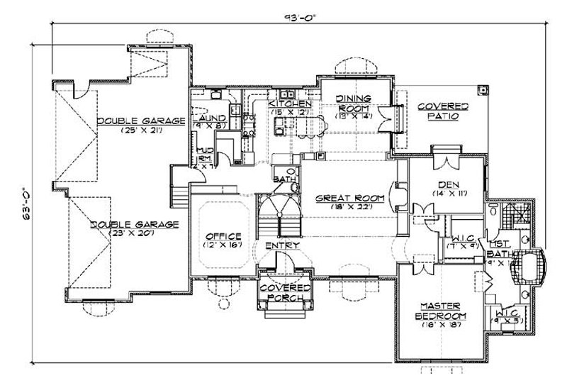 Dream House Plan - Floor Plan - Main Floor for European House Plan #5-299 - 4 bed, 3.5 bath