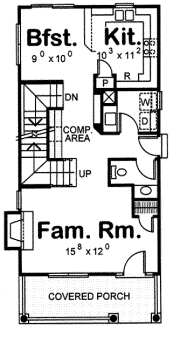 House Design - Craftsman Floor Plan - Main Floor Plan #20-1752