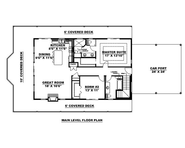 Dream House Plan - Craftsman Floor Plan - Main Floor Plan #117-1021