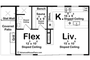 Modern Style House Plan - 0 Beds 1 Baths 600 Sq/Ft Plan #455-648 Floor 