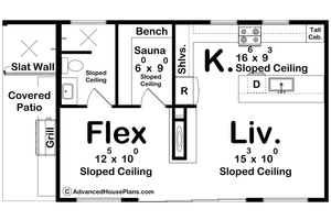 Floor Plan - Main Floor for Modern House Plan #455-648, 1 bath