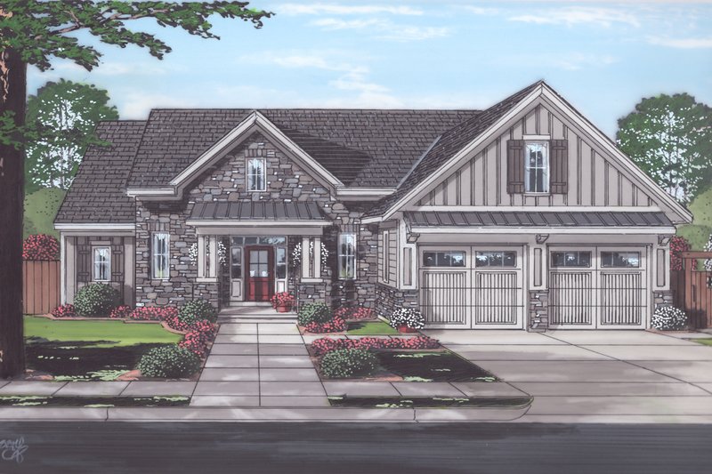 Country Style House Plan - 3 Beds 2.5 Baths 2052 Sq/Ft Plan #46-900