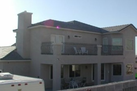 Exterior - Rear Elevation for Adobe / Southwestern House Plan #1-897 - 6 bed, 4.5 bath