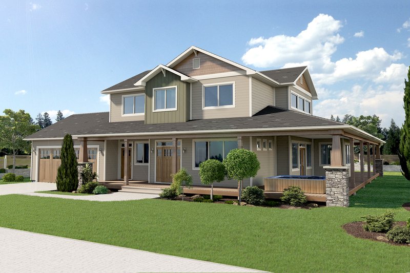 Architectural House Design - Craftsman Exterior - Front Elevation Plan #126-210