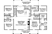 Country Style House Plan - 3 Beds 2.5 Baths 1951 Sq/Ft Plan #21-369 