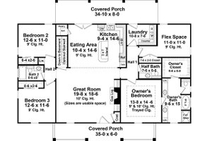 Floor Plan - Main Floor for Country House Plan #21-369 - 3 bed, 2.5 bath