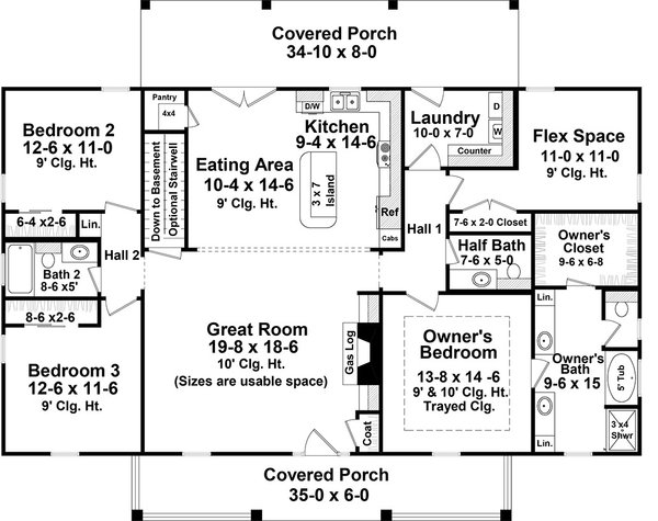 Home Plan - Country Floor Plan - Main Floor Plan #21-369