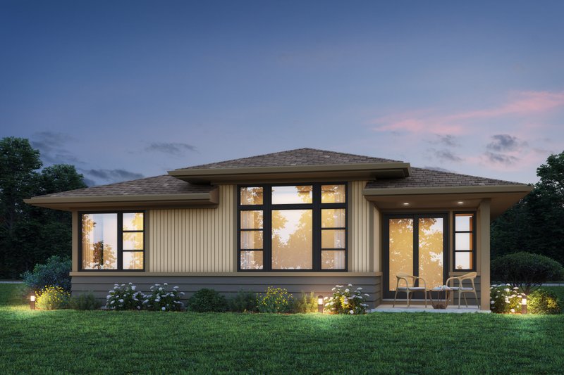 House Design - Exterior - Rear Elevation for Ranch House Plan #48-1192 - 2 bed, 2 bath