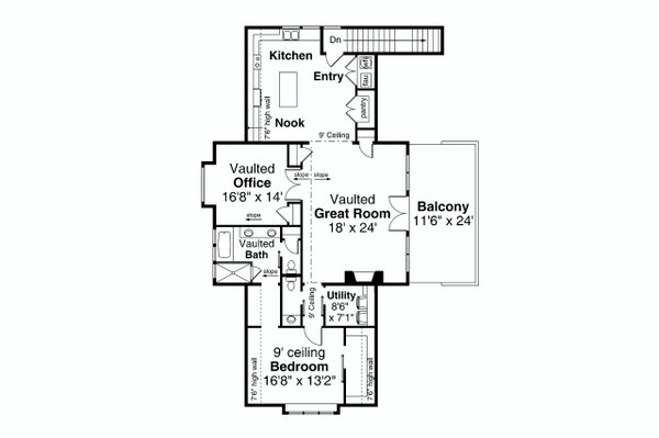 Craftsman Floor Plan - Upper Floor Plan #124-1250