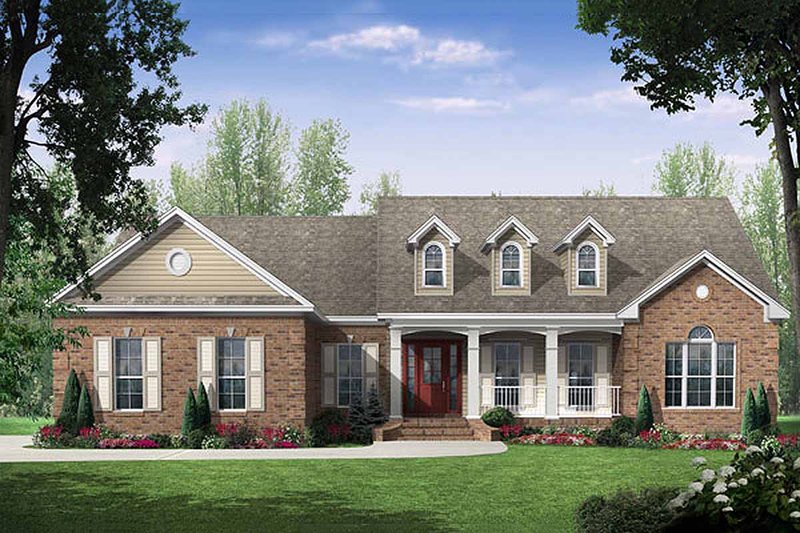 Home Plan - Country Exterior - Front Elevation Plan #21-197