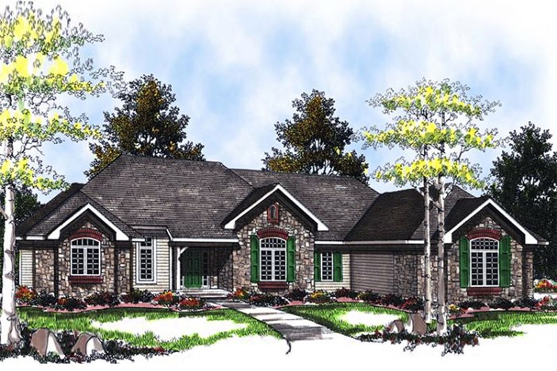 Home Plan - Traditional Exterior - Front Elevation Plan #70-529
