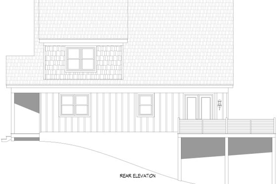Exterior - Rear Elevation for Country House Plan #932-1014 - 5 bed, 3.5 bath