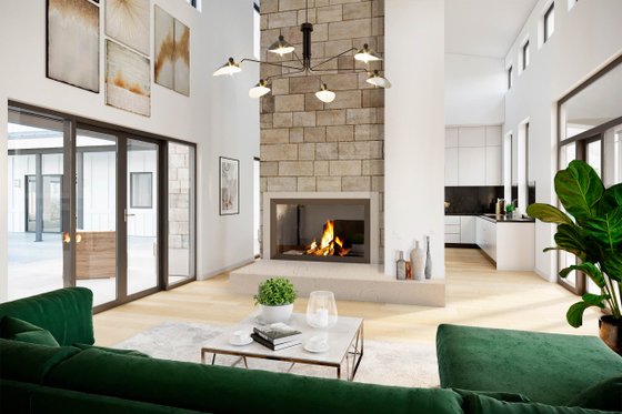 Interior - Family Room for Farmhouse House Plan #924-18 - 3 bed, 2 bath