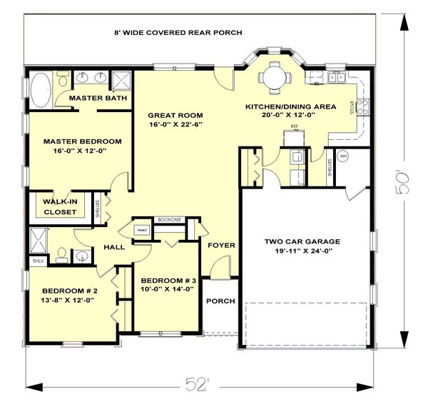 Architectural House Design - European Floor Plan - Main Floor Plan #44-138