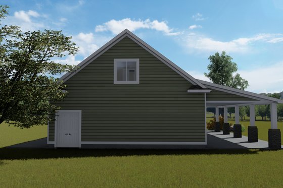 Exterior - Rear Elevation for Traditional House Plan #1060-81, 2 bath