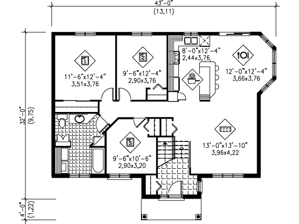 Traditional Floor Plan - Main Floor Plan #25-4097