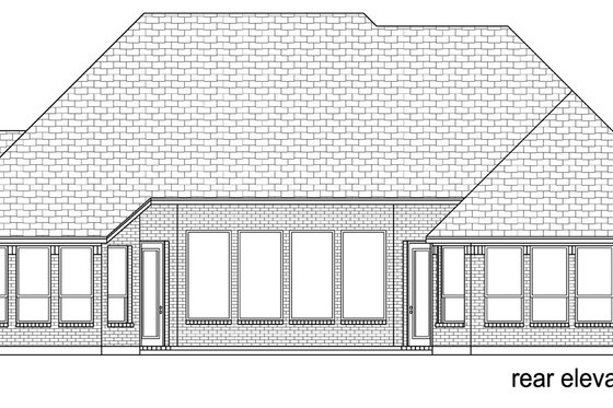 Exterior - Rear Elevation for European House Plan #84-608 - 3 bed, 3 bath
