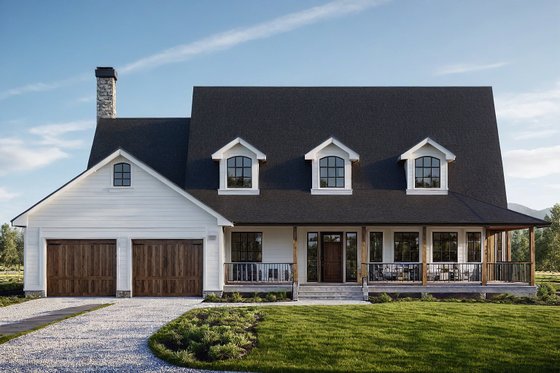 Exterior - Front Elevation 3 for Traditional House Plan #124-138 - 3 bed, 2.5 bath