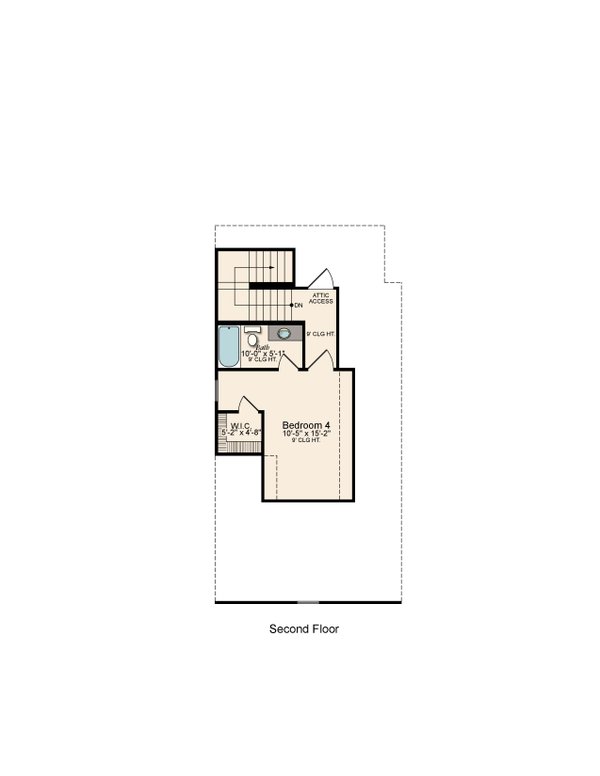 House Blueprint - Traditional Floor Plan - Upper Floor Plan #1081-14