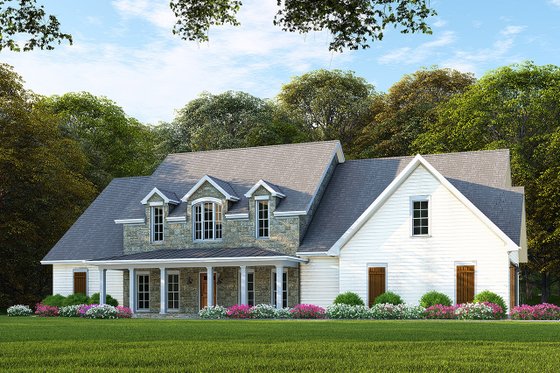 Exterior - Front Elevation 3 for Farmhouse House Plan #923-102 - 6 bed, 4 bath