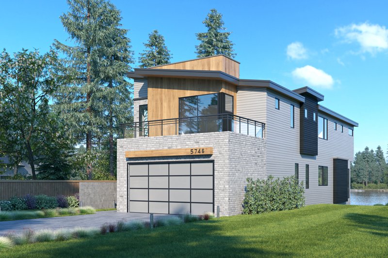 House Design - Exterior - Other Elevation 4 for Contemporary House Plan #1066-149 - 3 bed, 3 bath