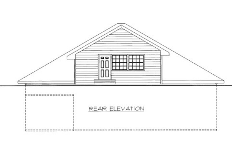 House Blueprint - Exterior - Rear Elevation for Traditional House Plan #117-667, 1 bath
