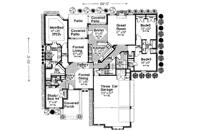 Home Plan - Floor Plan - Main Floor for European House Plan #310-274 - 4 bed, 3 bath