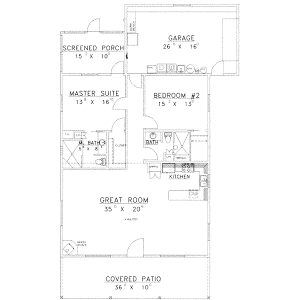 Home Plan - Traditional Floor Plan - Main Floor Plan #117-454