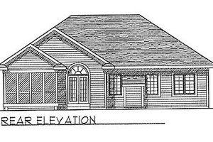 Exterior - Rear Elevation for Traditional House Plan #70-136 - 3 bed, 2 bath