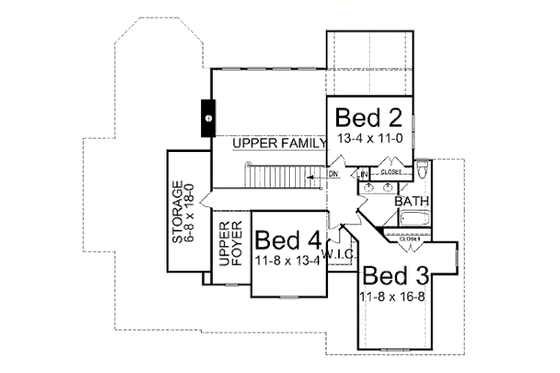 Floor Plan - Upper Floor for Traditional House Plan #119-361 - 4 bed, 2.5 bath