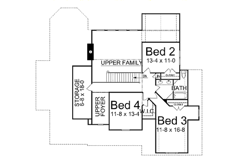Architectural House Design - Floor Plan - Upper Floor for Traditional House Plan #119-361 - 4 bed, 2.5 bath