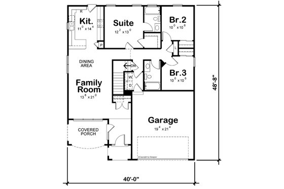 Floor Plan - Main Floor for European House Plan #20-2546 - 5 bed, 3 bath