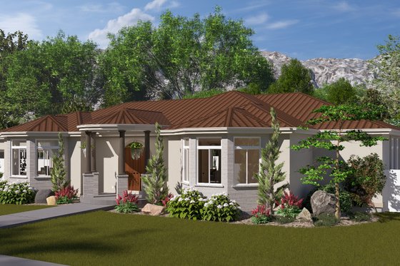 Exterior - Front Elevation 3 for Mediterranean House Plan #1060-255 - 3 bed, 2.5 bath