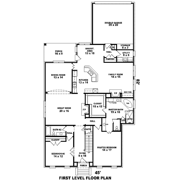 Colonial Floor Plan - Main Floor Plan #81-1591