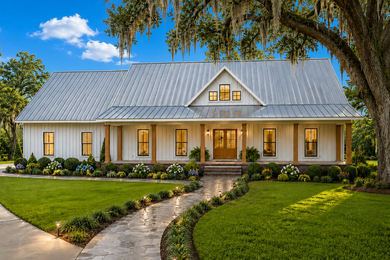 Dream House Plan - Exterior - Front Elevation 2 for Farmhouse House Plan #44-319 - 4 bed, 3.5 bath