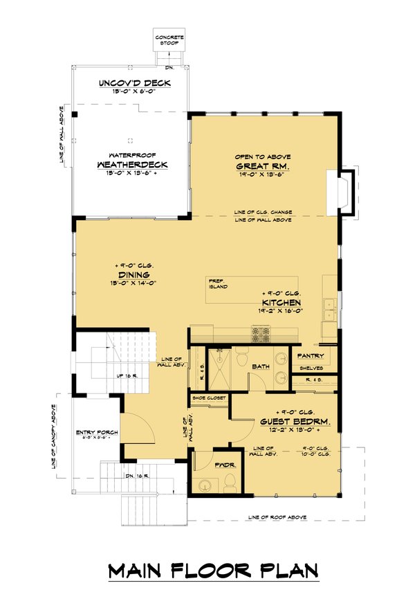 Contemporary Floor Plan - Main Floor Plan #1066-183
