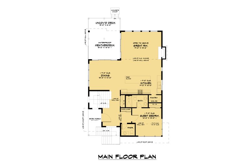 House Blueprint - Floor Plan - Main Floor for Contemporary House Plan #1066-183 - 5 bed, 4.5 bath